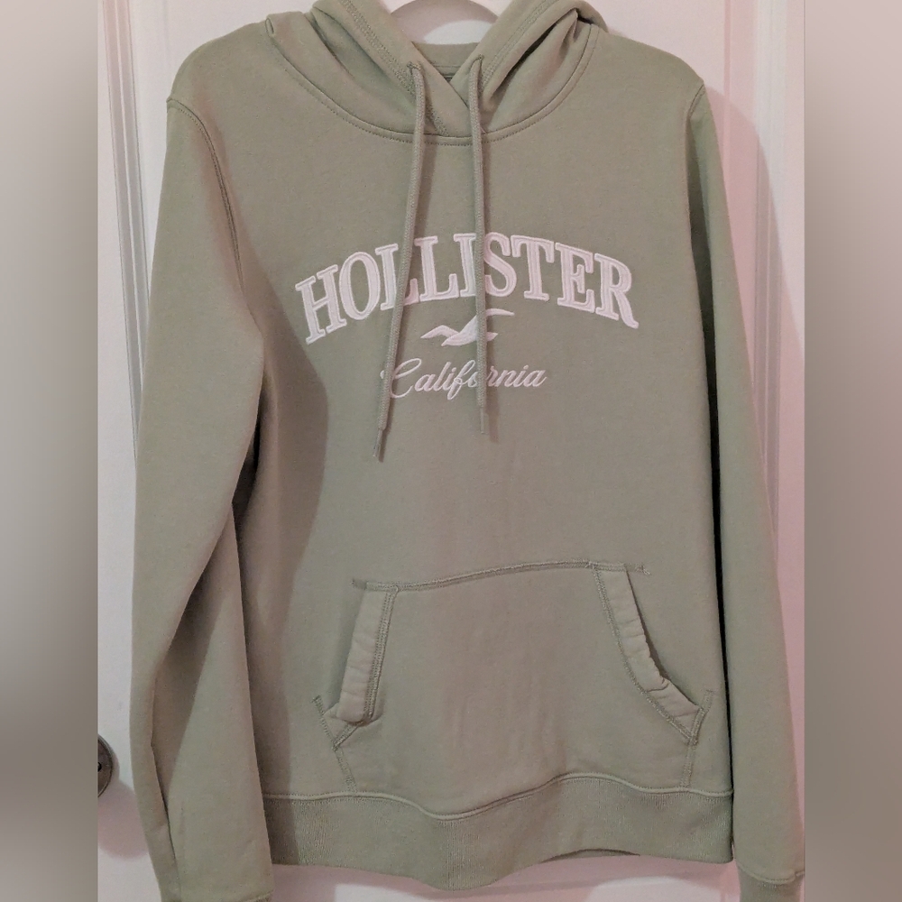 Hollister Womens Sage Green Pullover Hoodie Size Small